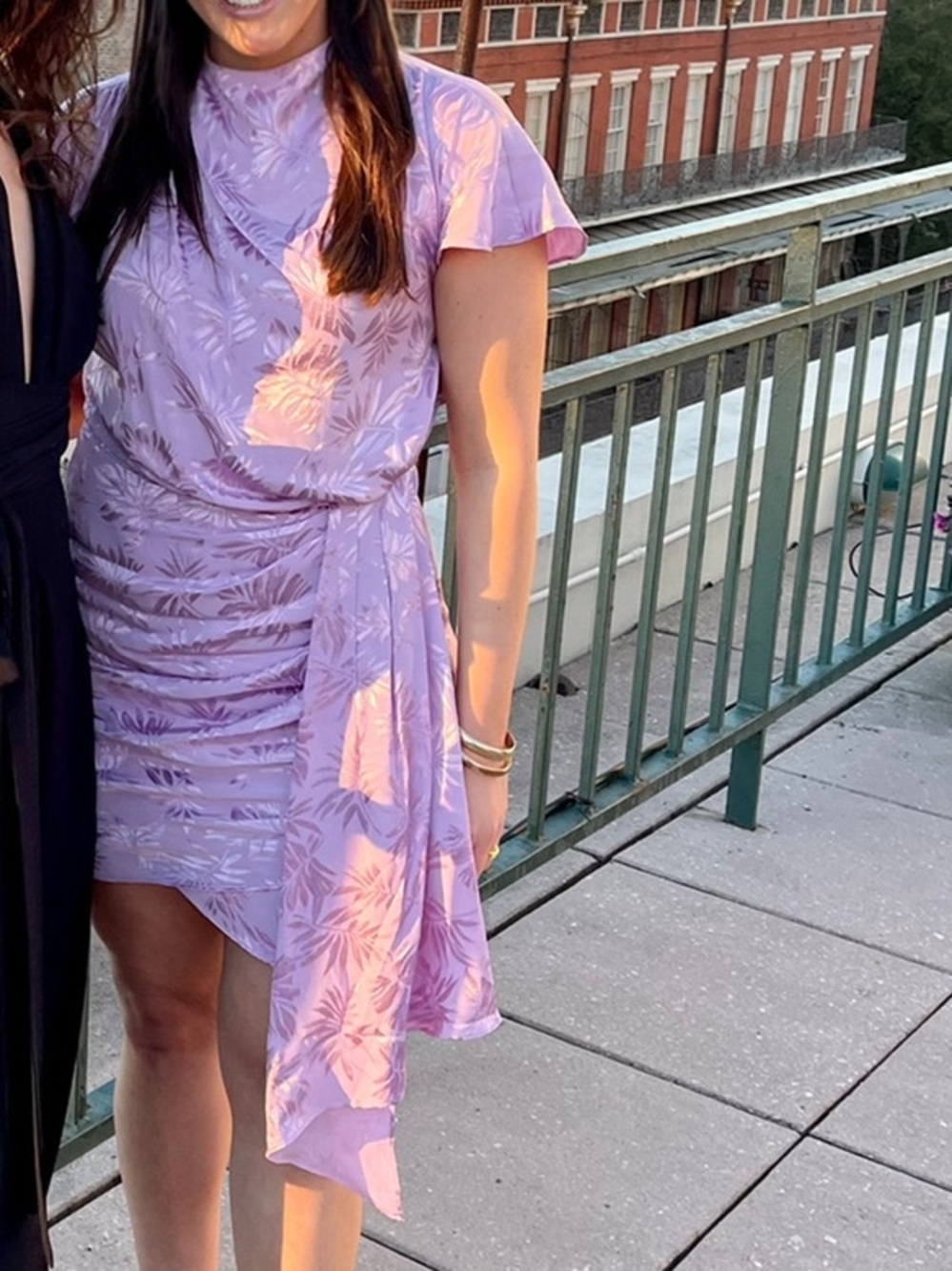 SAYLOR Lavender Pink Ruched Mini Dress with Subtle Jacquard